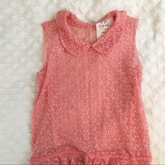 Free People One Slip Lace Sheer Collar Dress XS - Picture 3 of 8